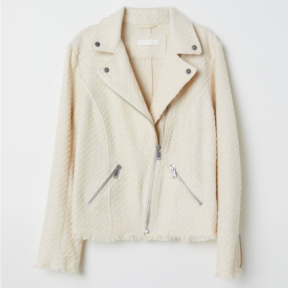H&M Textured Biker Jacket Size 4